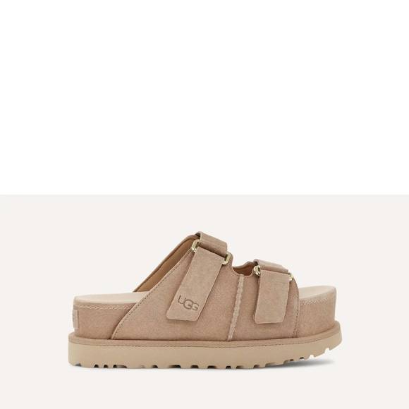 NEW UGG women's goldenstar hi slide in sand - Picture 1 of 6